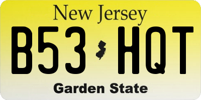 NJ license plate B53HQT