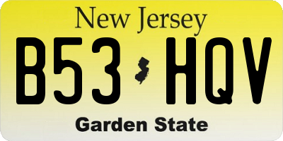 NJ license plate B53HQV