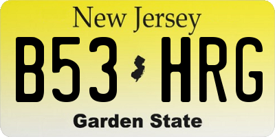 NJ license plate B53HRG