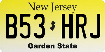 NJ license plate B53HRJ