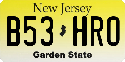 NJ license plate B53HRO