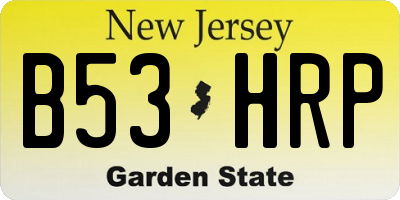 NJ license plate B53HRP
