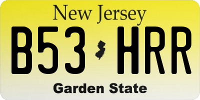 NJ license plate B53HRR