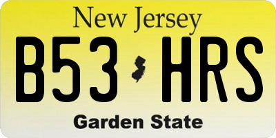 NJ license plate B53HRS