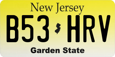 NJ license plate B53HRV