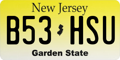 NJ license plate B53HSU