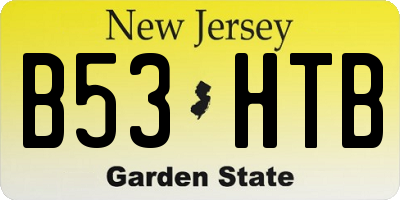 NJ license plate B53HTB