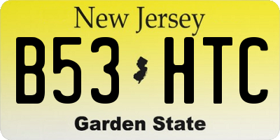 NJ license plate B53HTC