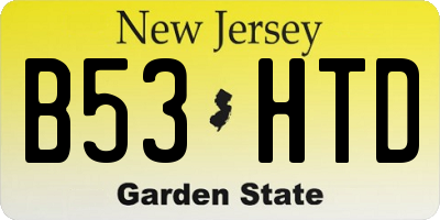 NJ license plate B53HTD