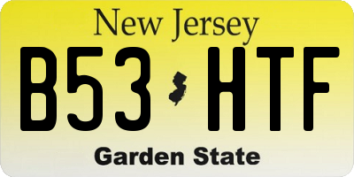 NJ license plate B53HTF
