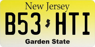 NJ license plate B53HTI