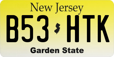 NJ license plate B53HTK