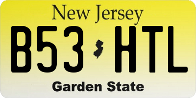 NJ license plate B53HTL