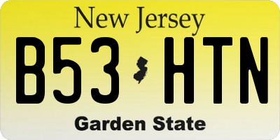 NJ license plate B53HTN