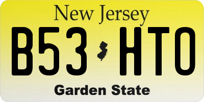 NJ license plate B53HTO