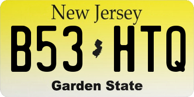 NJ license plate B53HTQ