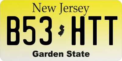 NJ license plate B53HTT