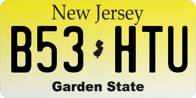 NJ license plate B53HTU