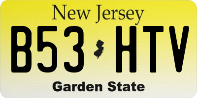 NJ license plate B53HTV