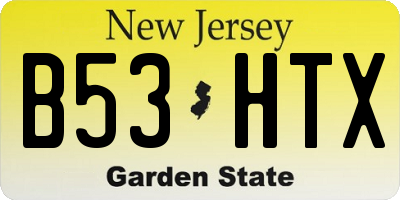 NJ license plate B53HTX