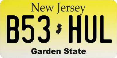 NJ license plate B53HUL