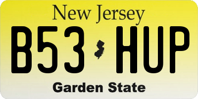 NJ license plate B53HUP