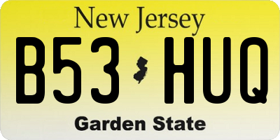NJ license plate B53HUQ