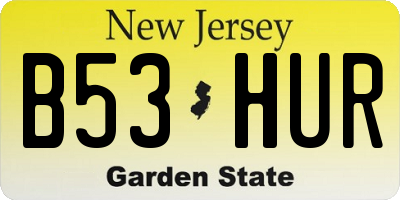 NJ license plate B53HUR