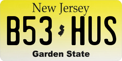 NJ license plate B53HUS