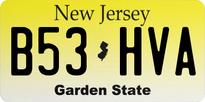 NJ license plate B53HVA