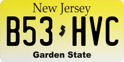 NJ license plate B53HVC