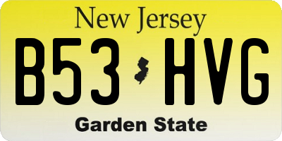 NJ license plate B53HVG
