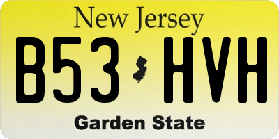NJ license plate B53HVH