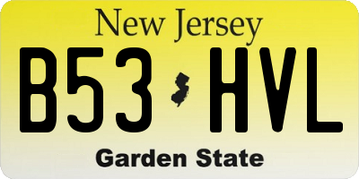 NJ license plate B53HVL