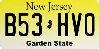 NJ license plate B53HVO