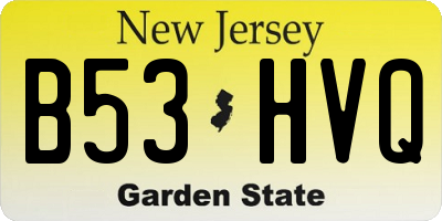 NJ license plate B53HVQ