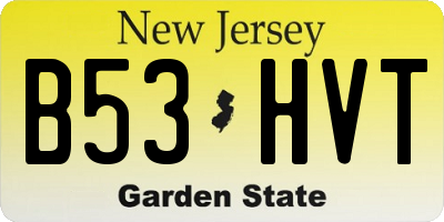 NJ license plate B53HVT