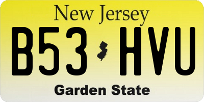 NJ license plate B53HVU
