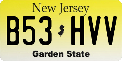 NJ license plate B53HVV