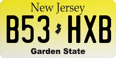 NJ license plate B53HXB
