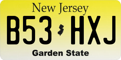 NJ license plate B53HXJ