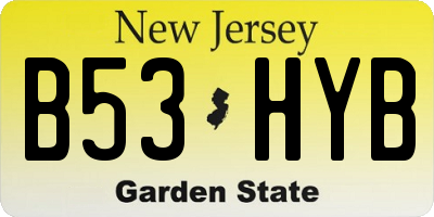 NJ license plate B53HYB