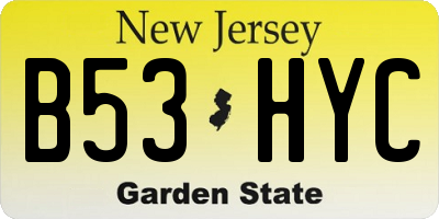 NJ license plate B53HYC