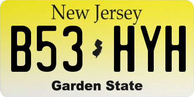 NJ license plate B53HYH