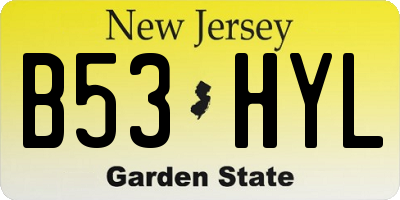 NJ license plate B53HYL