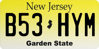 NJ license plate B53HYM