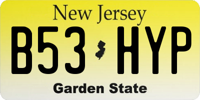 NJ license plate B53HYP