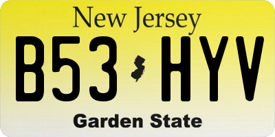 NJ license plate B53HYV