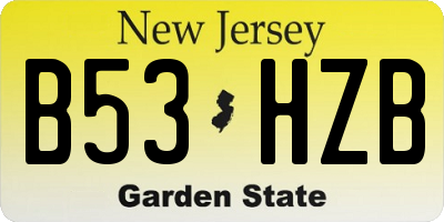 NJ license plate B53HZB