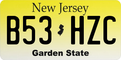 NJ license plate B53HZC